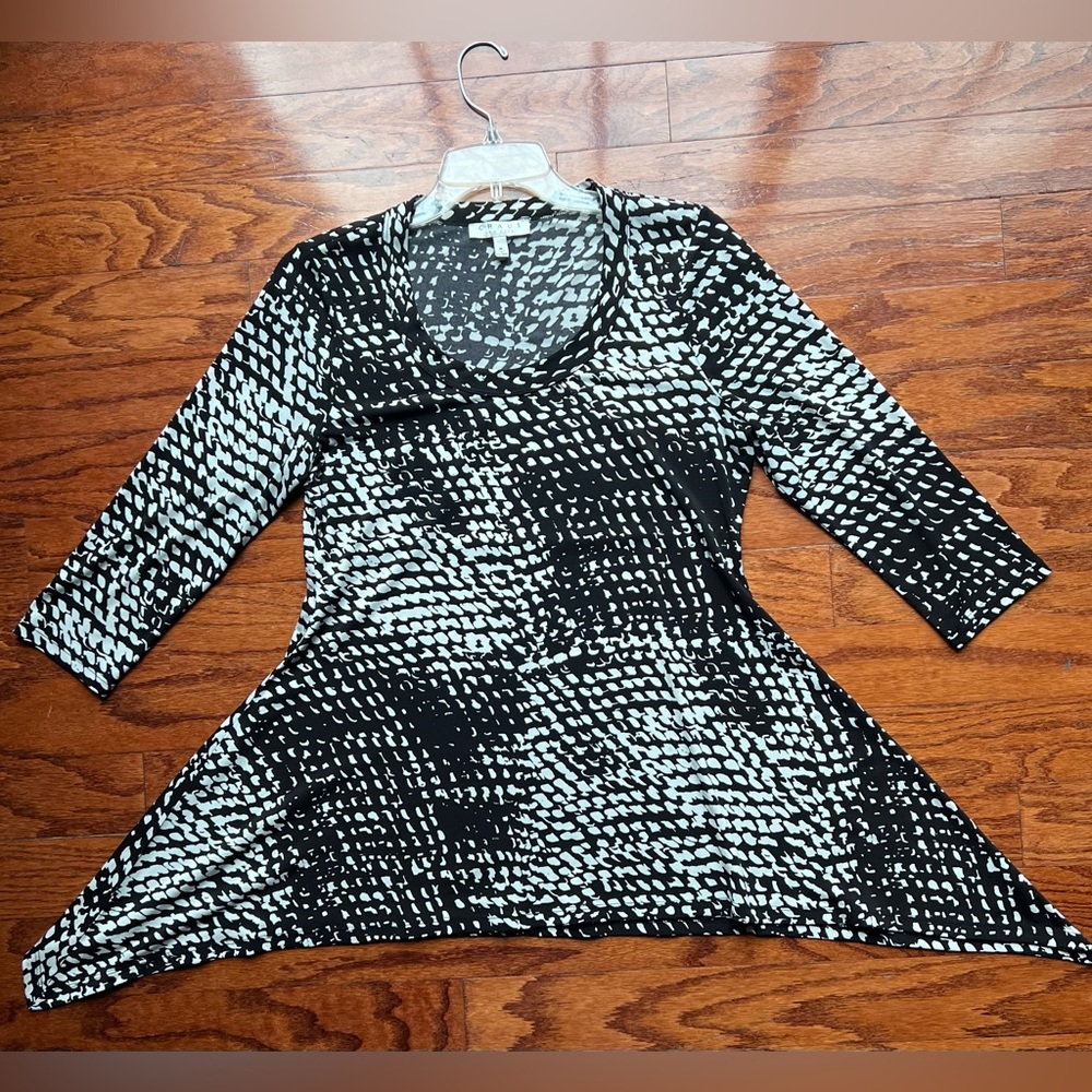 Chaus Monochrome Abstract Print Top Size M